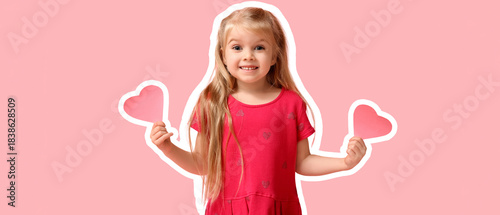Cute little girl with paper...
