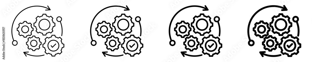 Obraz premium Process Automation Icon Set Different Style Collection 