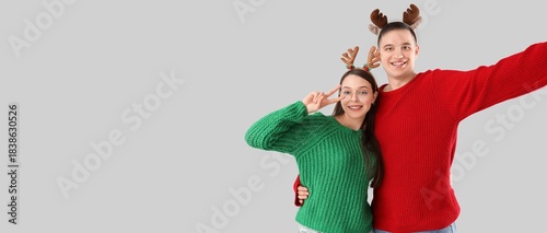 Young couple in warm sweate...