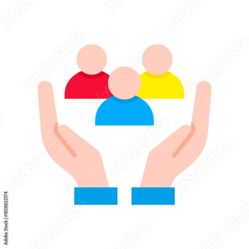 Support flat color icon