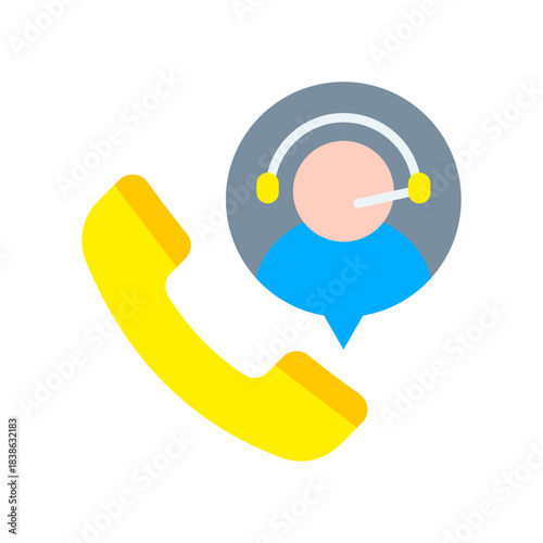 Phone Support flat color icon