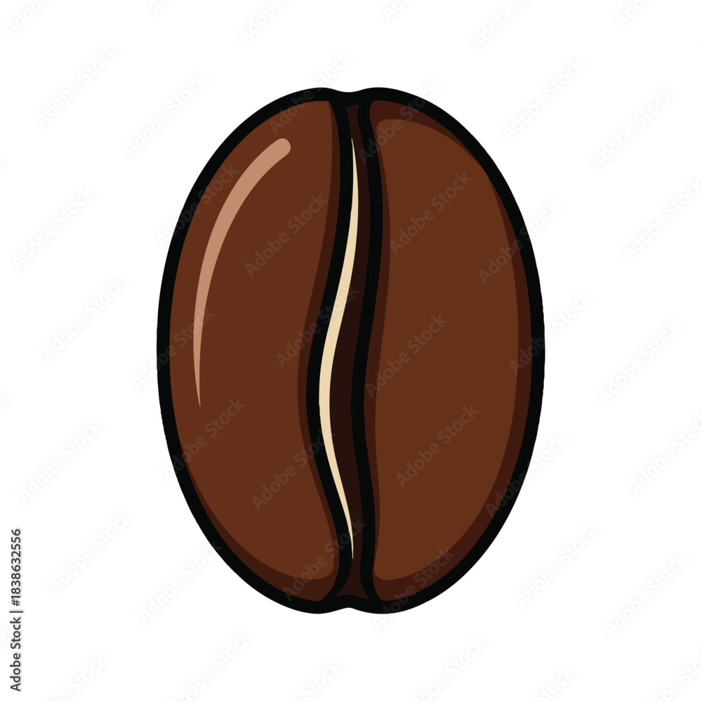 Obraz premium Coffee Bean Illustration on White Background, Isolated