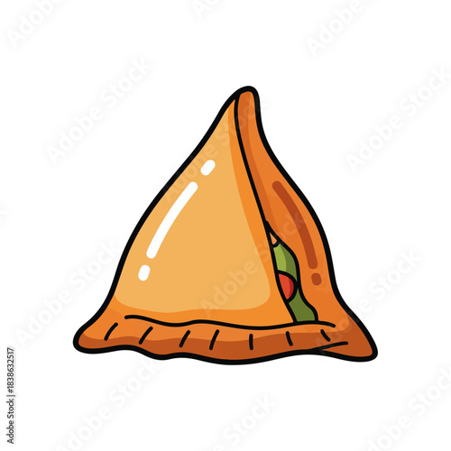 Cartoon Samosa Illustration for Food, Restaurant, and Design