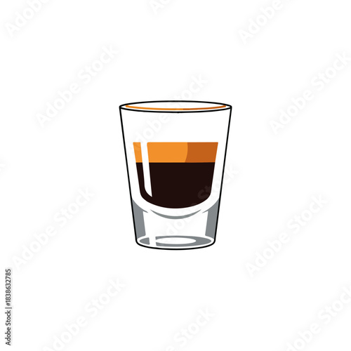 Espresso Shot Glass Icon Coffee Drink Graphic Isolated