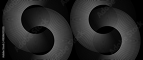 Seamless circular lines pattern radio wave background, radio wave illustration background.