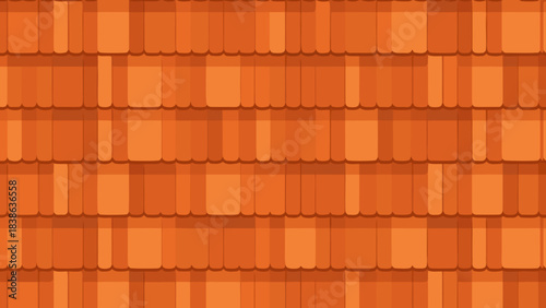 Terracotta Roof Tiles Pattern Detailed Close Up Under Bright Daylight Showing Architectural Texture And Repeating Shapes