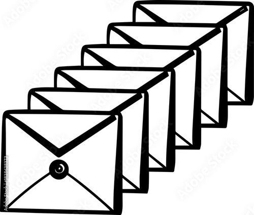 SVG vector illustration of product boxes, coffee cups, and envelopes.Opened cardboard box with an empty interior space