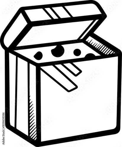 SVG vector illustration of product boxes, coffee cups, and envelopes.Elegant Gift Envelope with Bow for Special Occasions