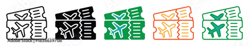 Boarding Pass Icon Set Multiple Style Collection