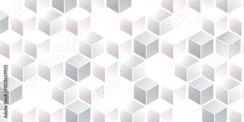 白　立体　幾何学　模様　背景