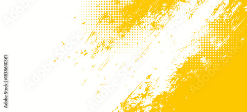 Abstrac yellow grunge texture background with halftone effect vector.