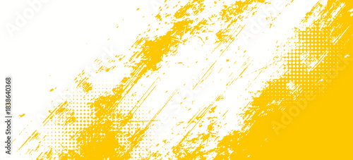 Abstrac yellow grunge texture background with halftone effect vector.