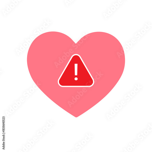 Heart attack sign on white background