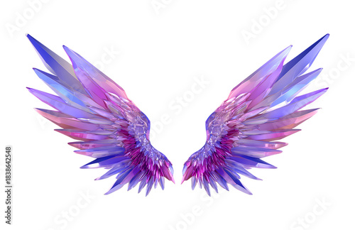 Ethereal Crystal Angel Wings on a transparent background