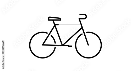 Simple line drawing of a bicycle on