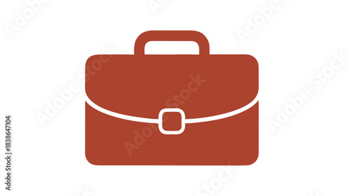 A Stylized Illustration of a Reddish-Brown Briefcase with a Simple Clasp on a Black Background