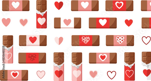 Sweet Valentine's Chocolate Hearts Pattern for Love Day