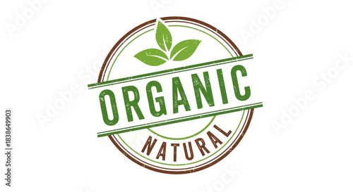 Organic natural logo with green leaves on
