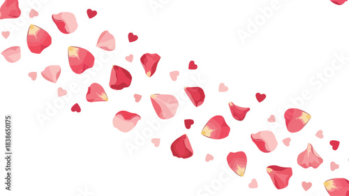 Falling petals on a white canvas A delicate floral design