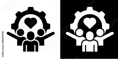 Organizational Harmony Icon Set White Style Collection
