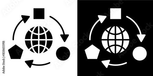 Adaptive Network Icon Set White Style Collection
