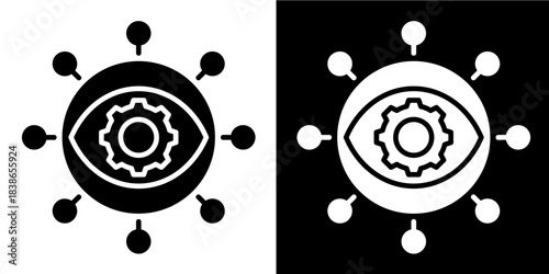 Vision Integration Icon Set White Style Collection
