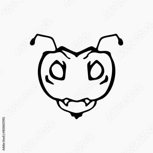 ant head silhouette vector design