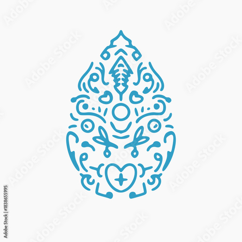 abstract vector design with blue water motif