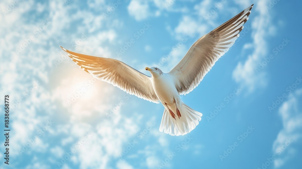 Obraz premium white dove against a sky generative ai