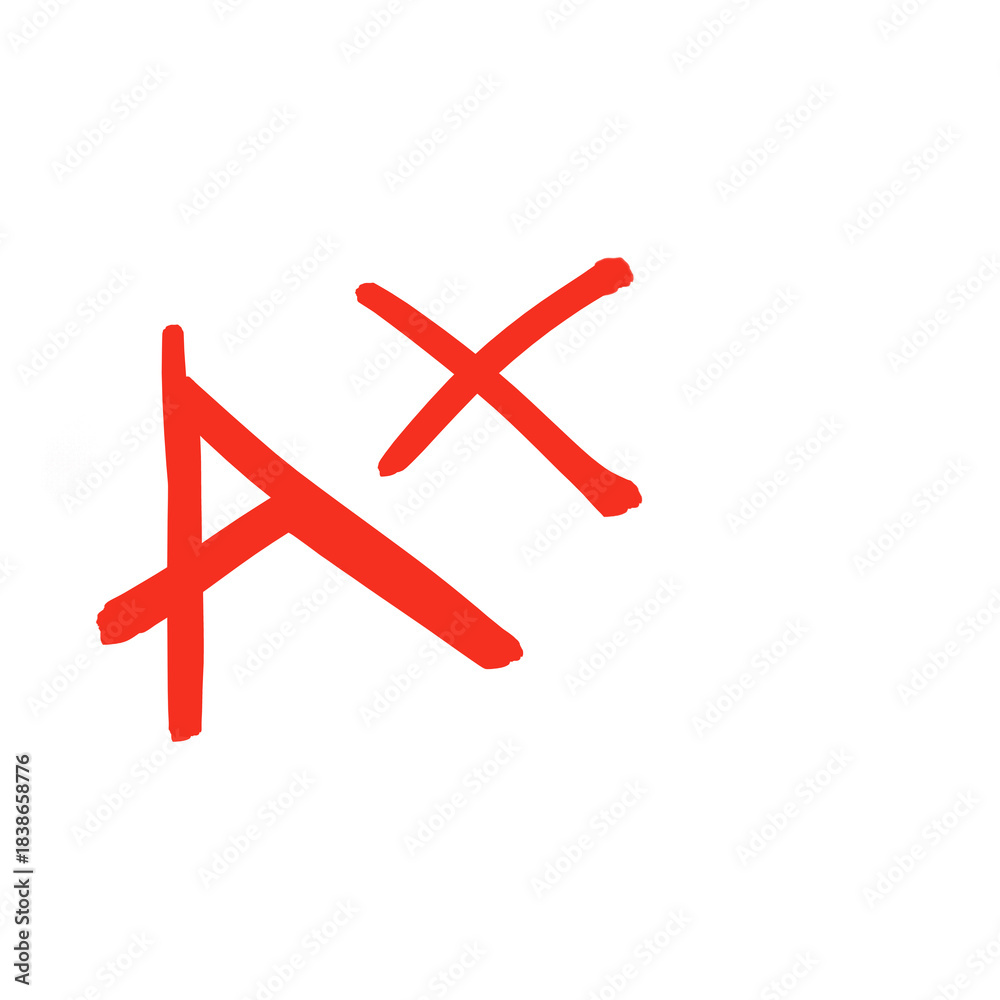 Obraz premium Exam score grade result A plus, hand drawn doodle test grade A plus isolated on transparent background