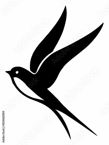 Illustration of a swallow silhouette.