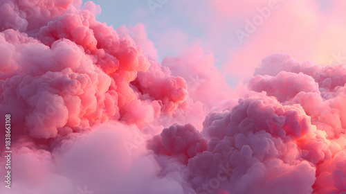 Pink clouds in the sky