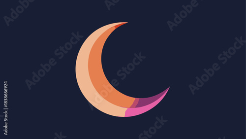 Deep Blue Night Sky with Crescent Moon and Shimmering Stars