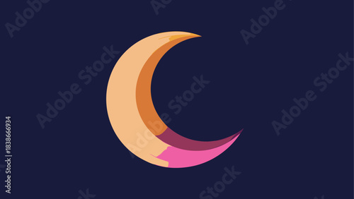 Deep Blue Night Sky with Crescent Moon and Shimmering Stars