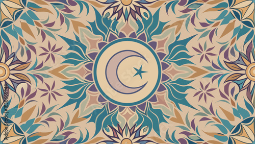 Deep Blue Night Sky with Crescent Moon and Shimmering Stars