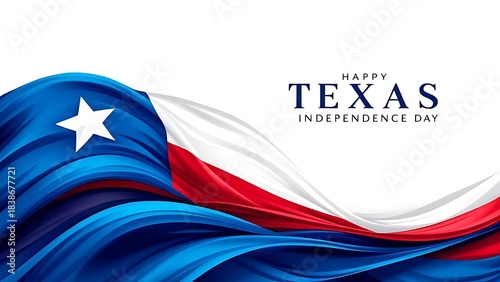 Happy Texas Independence Day with the Texas flag waving majestically.