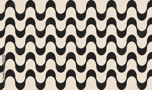 Copacabana Wave Pattern Background. Crescent-shaped shoreline, Art Deco architecture, bustling boardwalk with distinctive mosaic patterns.