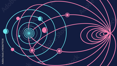 Cosmic Solar System Magnetic Field Science Technology Data Flow Isolated background