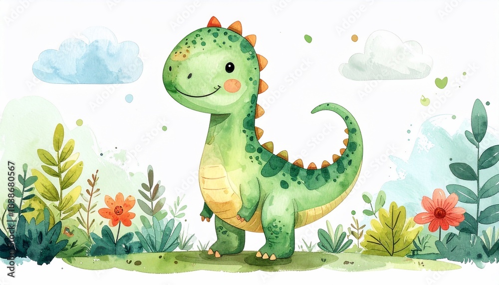 Obraz premium Cute Dino in Nature.