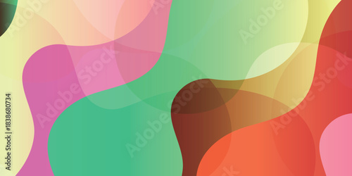 カラフル　曲線　幾何学　模様　背景