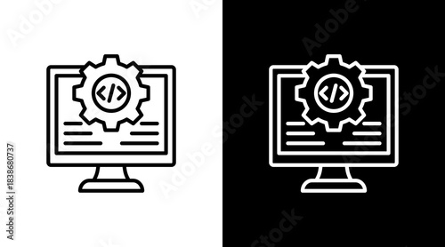 Digital Services With Icon Set Design