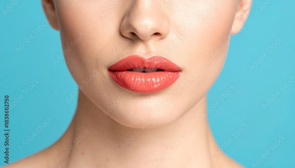 Obraz premium Glossy Lips Close Up.