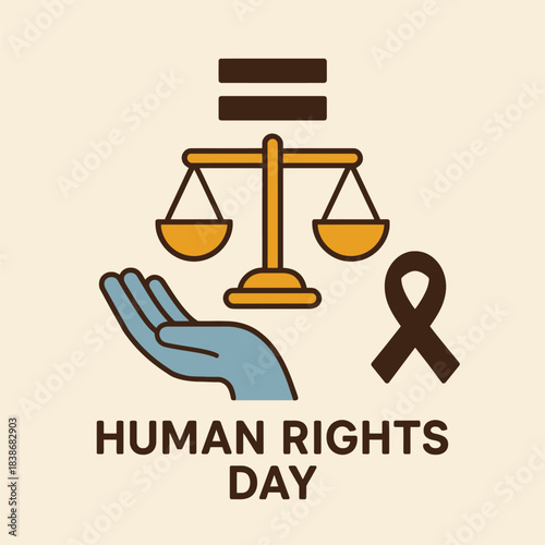 Square Human Rights Day Icon Depicting Equality Freedom Justice Awareness And Global Civic Responsibility Concept
