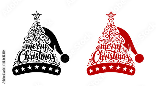 Elegant merry Christmas hats