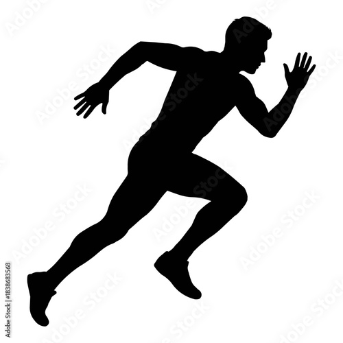 Runner silhouette in a dynamic sprint start position