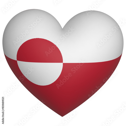 3d flag of Greenland icon vector illustration 