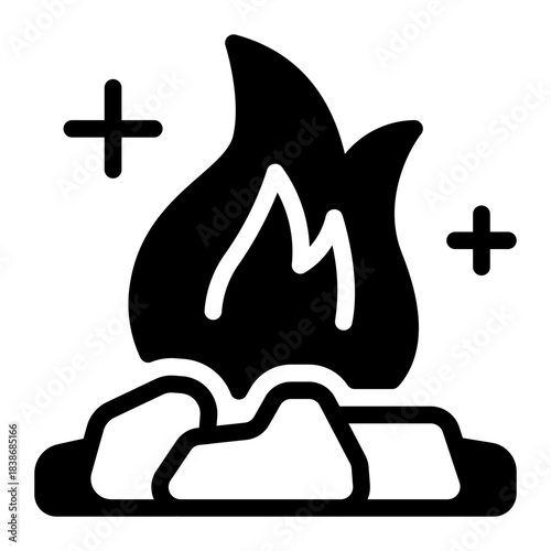 This Charcoal icon is suitable for barbecue party.