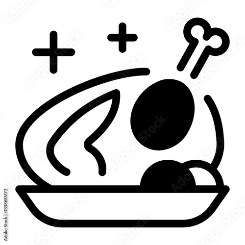 This Chicken icon is suitable for barbecue party.