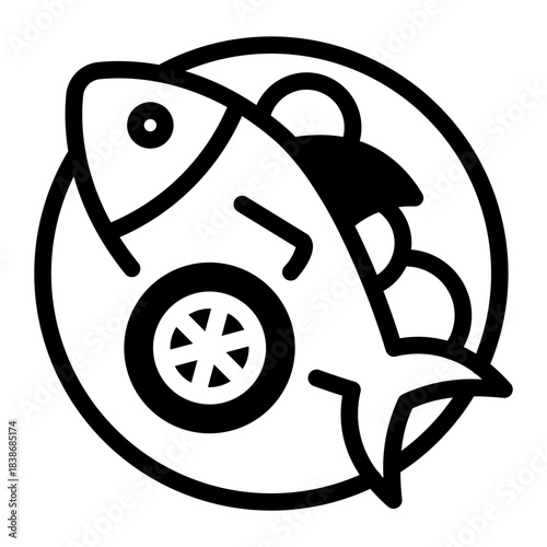 This Fish icon is suitable for barbecue party.