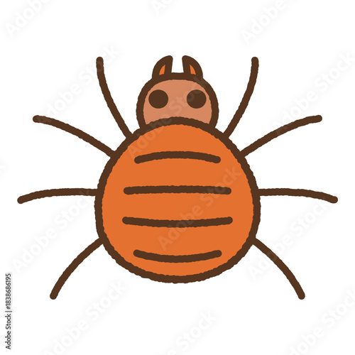 手書き風の生き物単品アイコンイラスト　ダニ